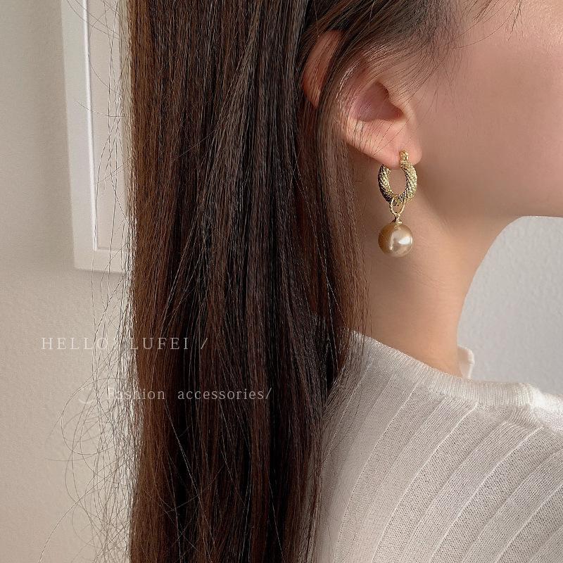 Трендовые серьги 2023 года из серебра с кристаллами и жемчугом высокого класса: Изысканное, Легкая Роскошь Заявление для Женщин