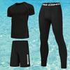 Mens UV Protection Rash Guard Set Long Sleeve Pants Shorts With Cap Surfing Snorkeling Diving Swimming