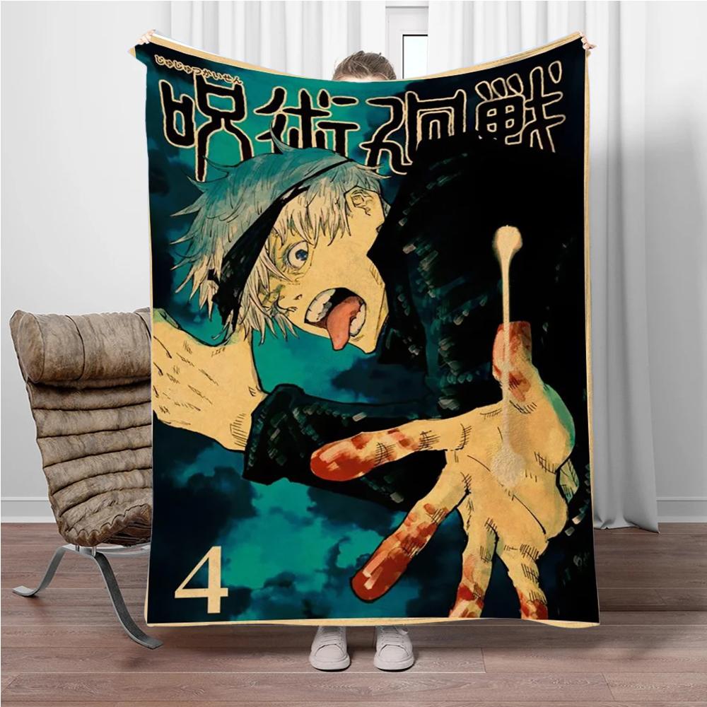 Винтажные Аниме J-Jujutsu-Kaisen Фланелевые Одеяла Согревающие Плед Уютное Одеяло для Пикника Кроватей Дивана Дома Спальни