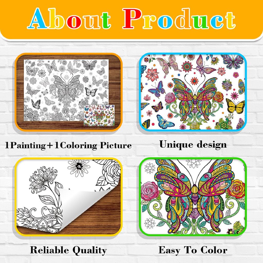 Бумажная скатерть для раскрашивания, творческие детские занятия, постер с изображением бабочек, без кистей,