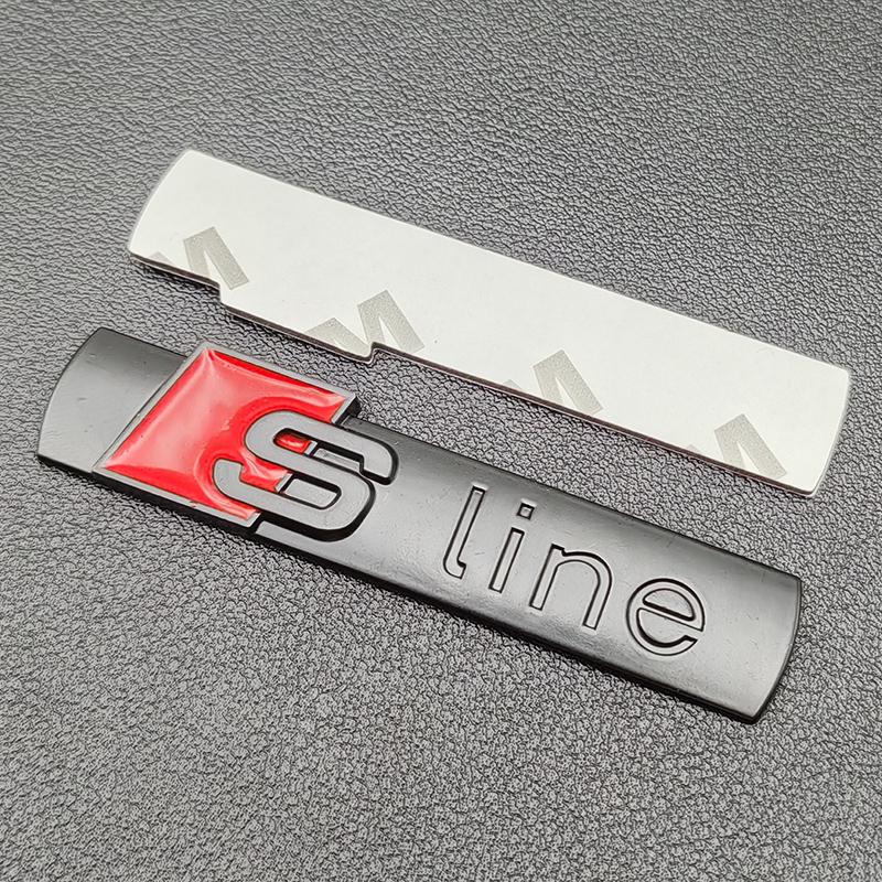 3D Metal Logo S Line Badge Decal Emblem Car Sticker For f2 Sline Q3 Q5 Q7 A1 A2 A3 A4 A5 S3 S5 SQ5 SQ7 RS5 RS7 TT Accessories