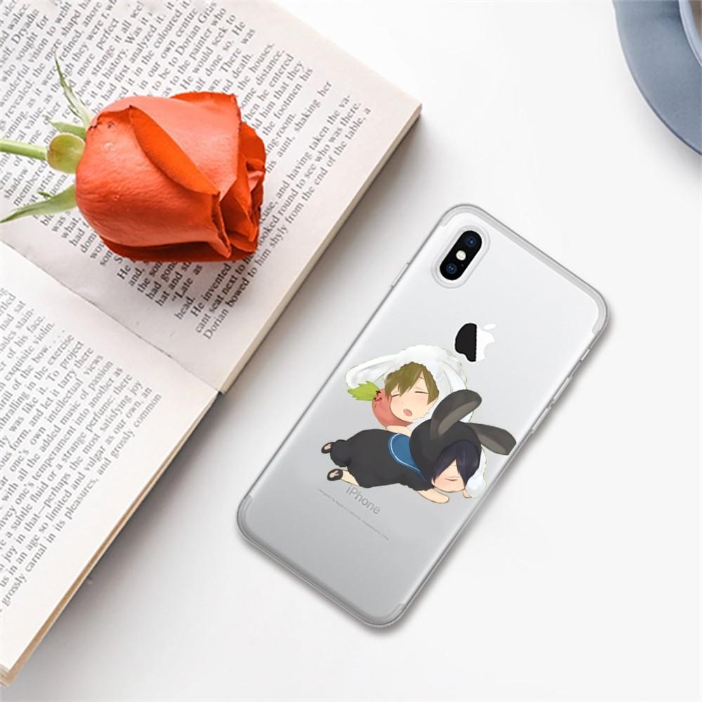 Бесплатный аниме чехол для телефона iPhone 15 14 13 12 11 Pro Max Mini X Xs XR 6 7 8 Plus SE 2020 Прозрачный чехол