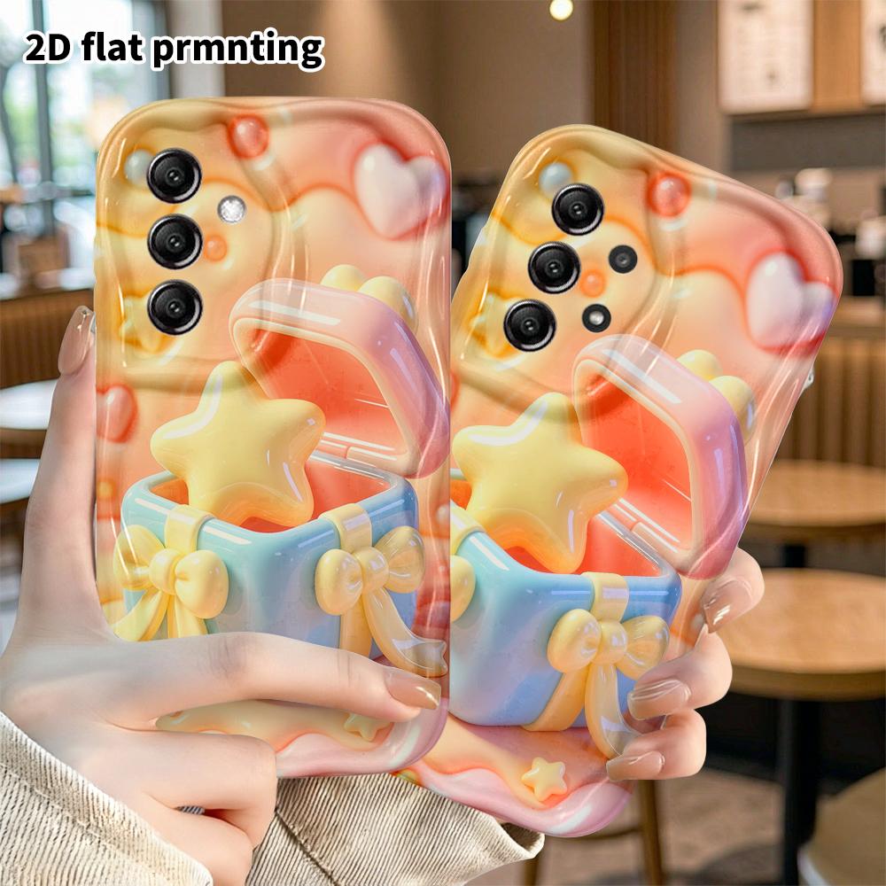 Phone case: 2D flat design suitable for Samsung Galaxy A34 A35 M05 M06 S20 S22 S21 FE Plus 5G protective case, star gift box, perfect Christmas and Ha