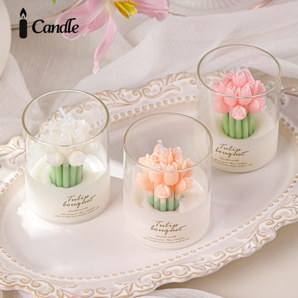 Ароматизированная свеча Lover Flower ins атмосфера аромат подарочная коробка тюльпан букет форма ароматизированная свеча чашка