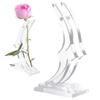 Прозрачное основание Искусственная роза Кронштейн Плоское дно Позолоченная роза Цветочная полка Длинный стебель