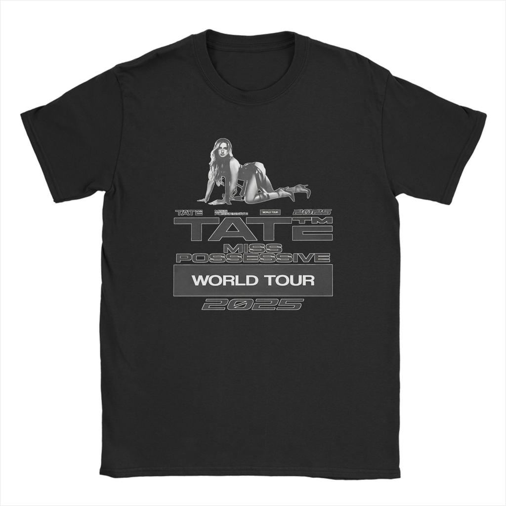 Смешная футболка Tate McRae Miss Possessive Tour 2025 для мужчин, с круглым вырезом, 100% хлопок, футболка с коротким рукавом, одежда 6XL