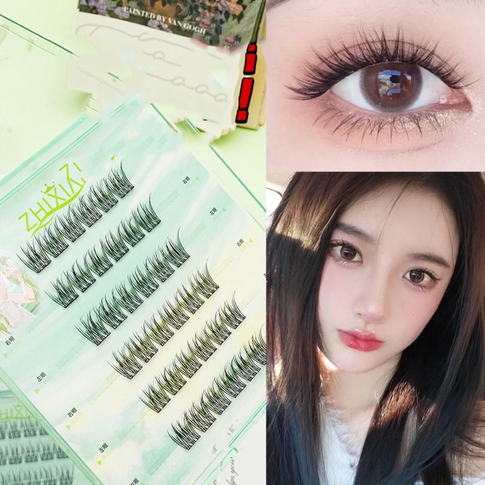 Lashes Extension Glue Free Cluster Eyelashes Fluffy Segmented Eyelashes Bundles  Grafting Lashes