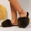 Fashion Winter Women Winter House Furry Slippers Non-Slip Casual Indoor Flats Floor Shoes Ladies Flip Flops Warm Shoes Solid Colors