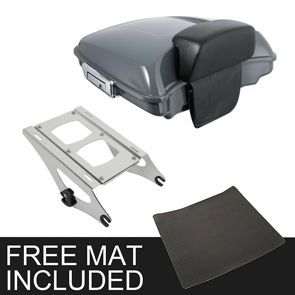 Мотоциклетный багажник-спинка Razor Trunk Rack для Harley Touring Road Glide Street Glide 2014-2025 Цвет Gunship Gray