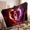 Nottingham Forest Personalized Fleece Blanket With Football Logo, Custom Name Text Soft Warm Home Throw Blanket