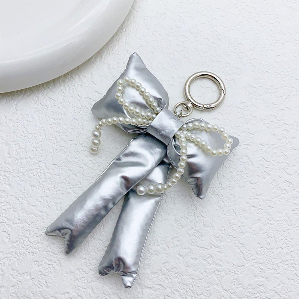 Glossy 3D Bowknot Keychain Rhinestone Y2k Hanging Backpack Accessories Girls
