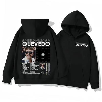 Хип-хоп исполнитель QUEVEDO Buenas Noches Мерч Худи Мужская Женская Одежда Мода Хип-Хоп Толстовки с капюшоном Высококачественные Флисовые Худи