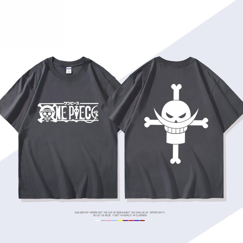 ONE PIECE Анимационные производные Белоус Эдвард Ньюгейт Печатная футболка с коротким рукавом Мужская Женская Мода Свободный Хлопковый Топ