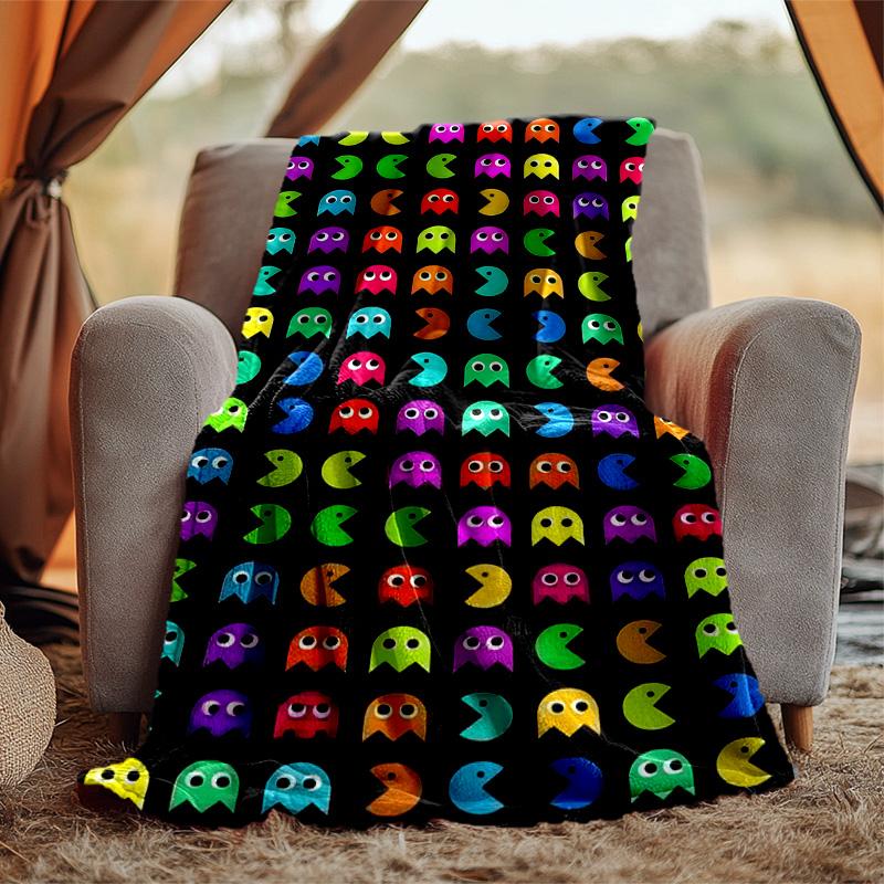 Pixel Game Flannel Blanket Soft Warm All-Season Throw, Design for Camping, Car Travel, Hiking Sofa, Bed, Office Perfect Gift for Parties