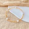 Natural Freshwater Pearl 18k Gold Plated Versatile Women Bangle Bracelet