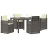Garden Dining Set 5 pcs Light Grey and Cream PP