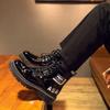 Легкие мужские ботинки Яркий верх Черная мужская обувь Лакированная кожа Удобные Y2k Винтажные Повседневные Трендовые 2025 Дизайнерские Размер 44