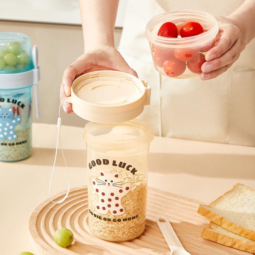 With Lid And Spoon Yogurt Filter Strainer Portable Yogurt Maker New Breakfast Oatmeal Container