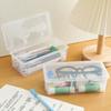 1Pc Large Capacity Plastic Pencil Box Stackable Translucent Clear Pencil Box Office Supplies Storage Organizer Box