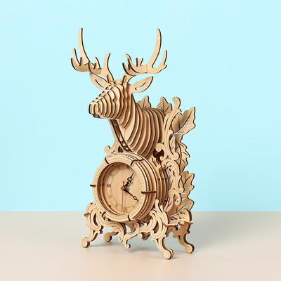 3D деревянные пазлы настольные часы строительные блоки головоломки DIY сборочные наборы настольные часы обучающая игрушка для детей взрослых
