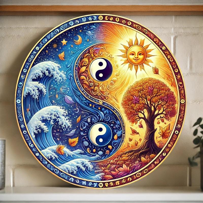 Металлическое настенное искусство Инь-Ян для дома, гостиной, пространства для медитации