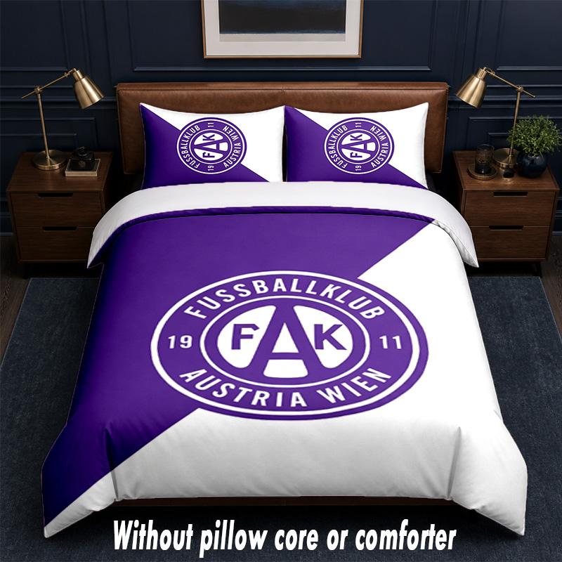 Austria Wien FC Design Bed Bedding Set 1 Duvet Cover + 2 Pillowcases Soft Breathable Household Bed Linens