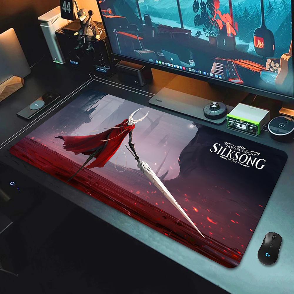 90x40см Игровой HD Коврик для Мыши Аниме Резиновый Коврик для Мыши Hollow Knight Сшитый Край Ковер для Клавиатуры Большой Офисный Коврик для Стола Компьютерной Компании