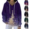 Christmas Hoodies For Women Funny Cute Printed Holiday Sweatshirt Winter Oversized Pullover Tops