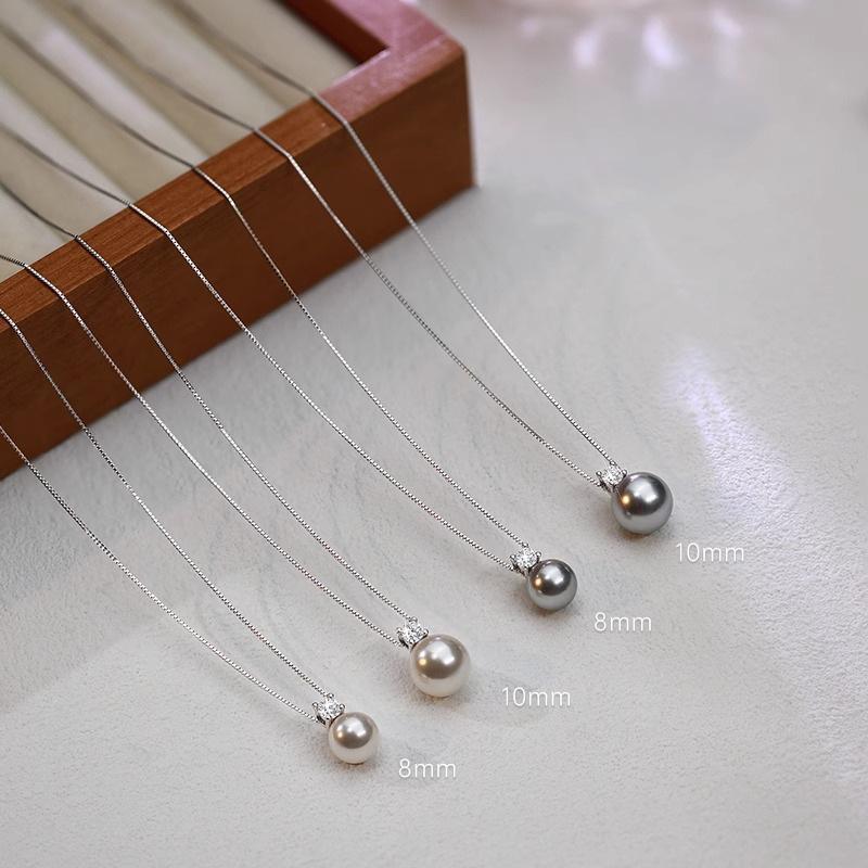 Изысканное легкое роскошное одинарное циркониевое искусственное жемчужное ожерелье для девочек, французская цепочка на ключицу с холодным ветром