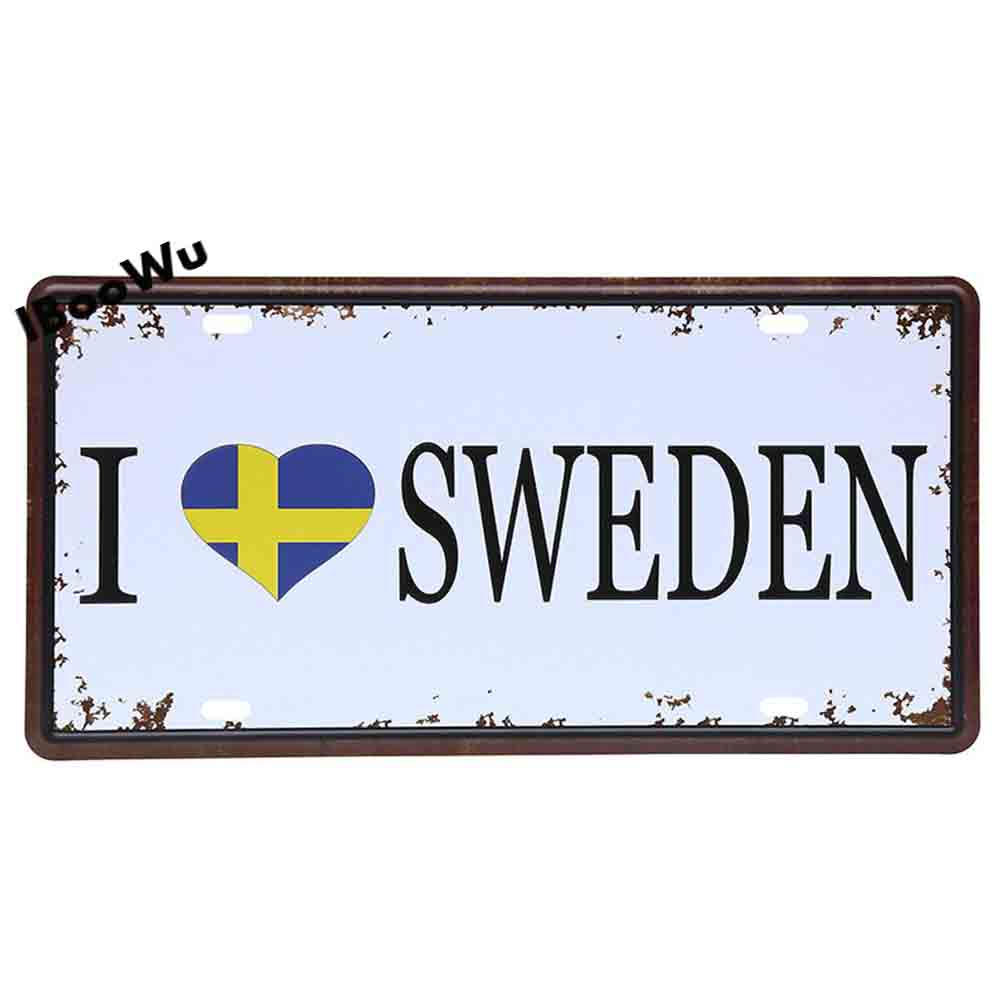 Worldwide Popular City License Plate Poster Vintage Wall Decor North America Metal Tin Sign Plaques Poster 15x30cm