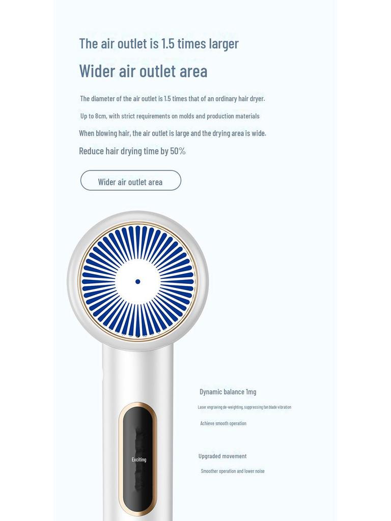 High-Speed Intelligent Hair Dryer with Noise Reduction for Home, Dorm, or Hotel Use