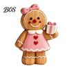 Wooden Desktop Decorations Cartoon Gingerbread Ornament, Double-sided Printed Tabletop Figurines, Cute Xmas Home Accents Decorative Craft for