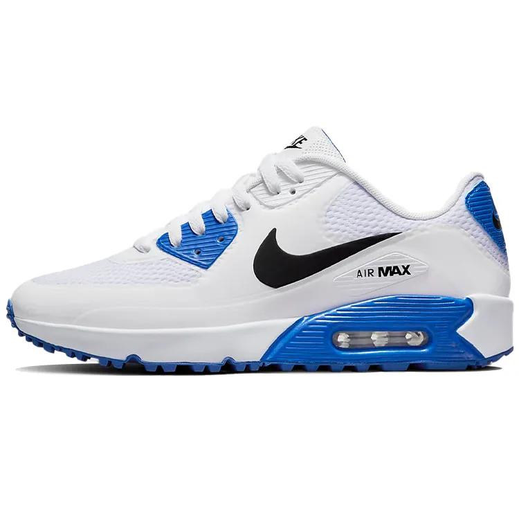 Nike Air Max 90 Golf 'Белый Гоночный Синий' (унисекс) Белые / Синие (Racer Blue) / Платиновые (Pure Platinum) / Черные Гольф-ботинки CU9978 106