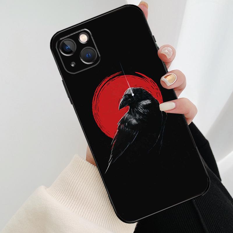 Чехол для телефона с изображением ворона, вороны, темного черепа для iPhone 17 Pro Max 16 15 14 11 12 13 Pro Max mini 15 16 Plus 16e 17 Air Cover