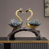 Статуэтка пары лебедей, скульптура гуся, стол, центральная часть стола для влюбленных, фигурка птицы из смолы для