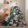 One Punch Man Домашний текстиль Фланелевое одеяло, С принтом в мультяшном стиле для дивана и кровати, Теплое удобное дорожное покрывало_LIAN