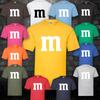 M&M Шоколадные Линзы Групповой Костюм Карнавальная Футболка MM Рубашка 13 Цветов Мужская S-5XL
