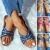 Women's Slippers Men Home Summer Cross Strap Ladies Casual Shoes Linen Slippers
