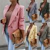Women's Printed Casual Blazer Coat Ladies Jacket Slim Formal Long Suit Jacket