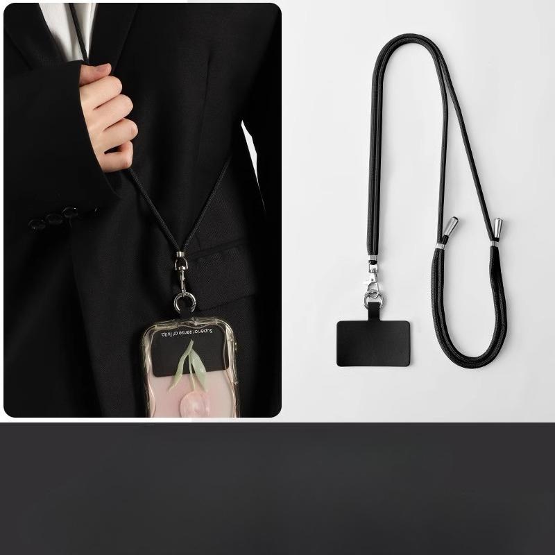 Comfortable Secure Phone Lanyard Anti-Drop Crossbody Neck Strap with Card Holder Solid Color Phone Case Strap for Travel Work