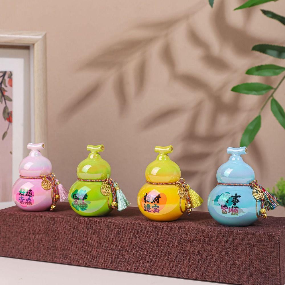 Portable Mini Gourd Statue Chinese Style Gourd Car Ornaments Gift Home Decoration Desk Decorations