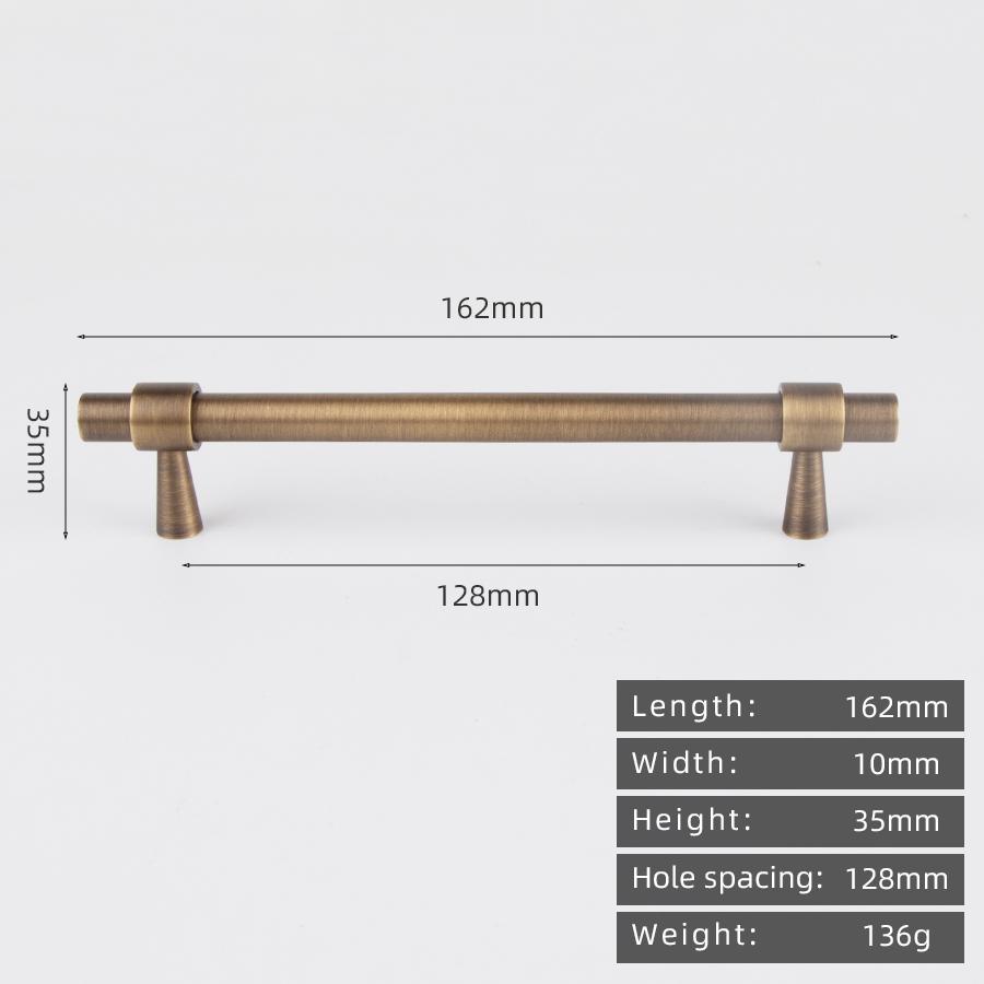 Solid Brass Brushed Antique Brass Bronze 500mm Pull Drawer Knobs T Bar Kitchen Cabinet Handle