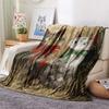 Grass Cat  Print Flannel Blanket, High quality Comfortable for All Seasons, Home Decor, Warmth and Comfort