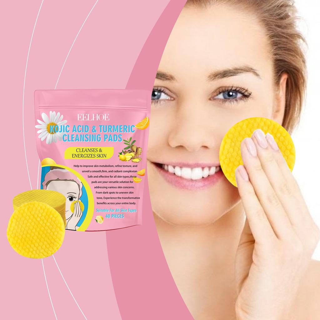 EELHOE Curcuma Kojic Acid Cleansing Pad Мягкий очищающий уход за кожей лица Очищающие подушечки для пор