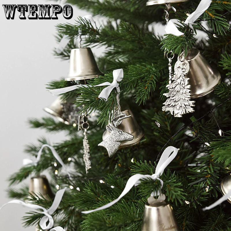 WTEMPO Рождественские металлические изделия Ретро Снежинка Колокольчики Подвески для подвешивания на елку Рождественские тематические украшения для вечеринок и мероприятий в помещении и на открытом воздухе