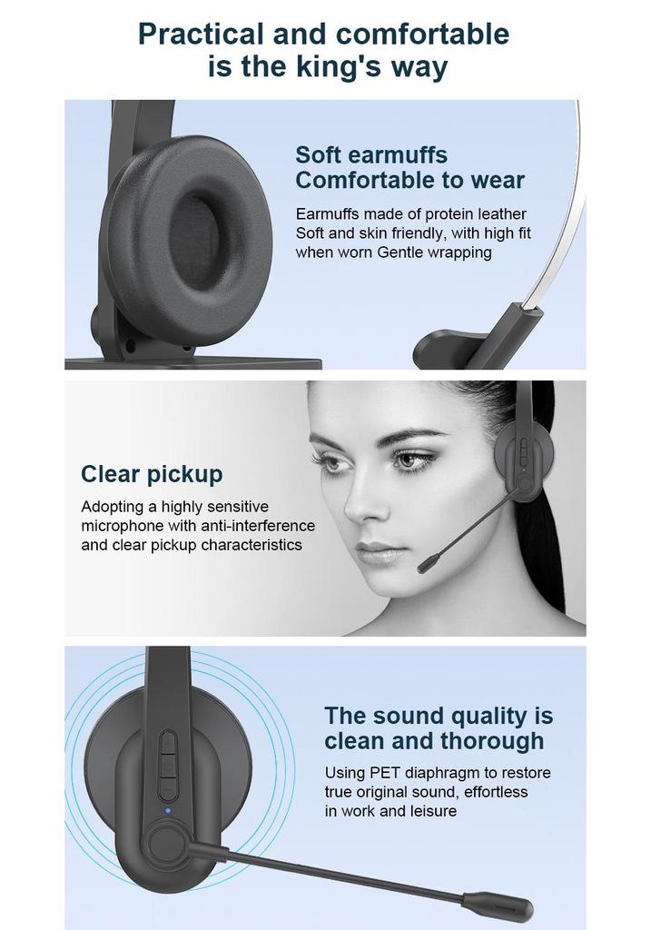 Беспроводная Bluetooth-гарнитура для службы поддержки клиентов, водителей грузовиков и авиации