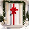 1pcs Christmas Door Decor Velvet Bow Hanging Ornament Large Red Holiday Front Wall Decoration Festive Home Decor Gift Party Tool