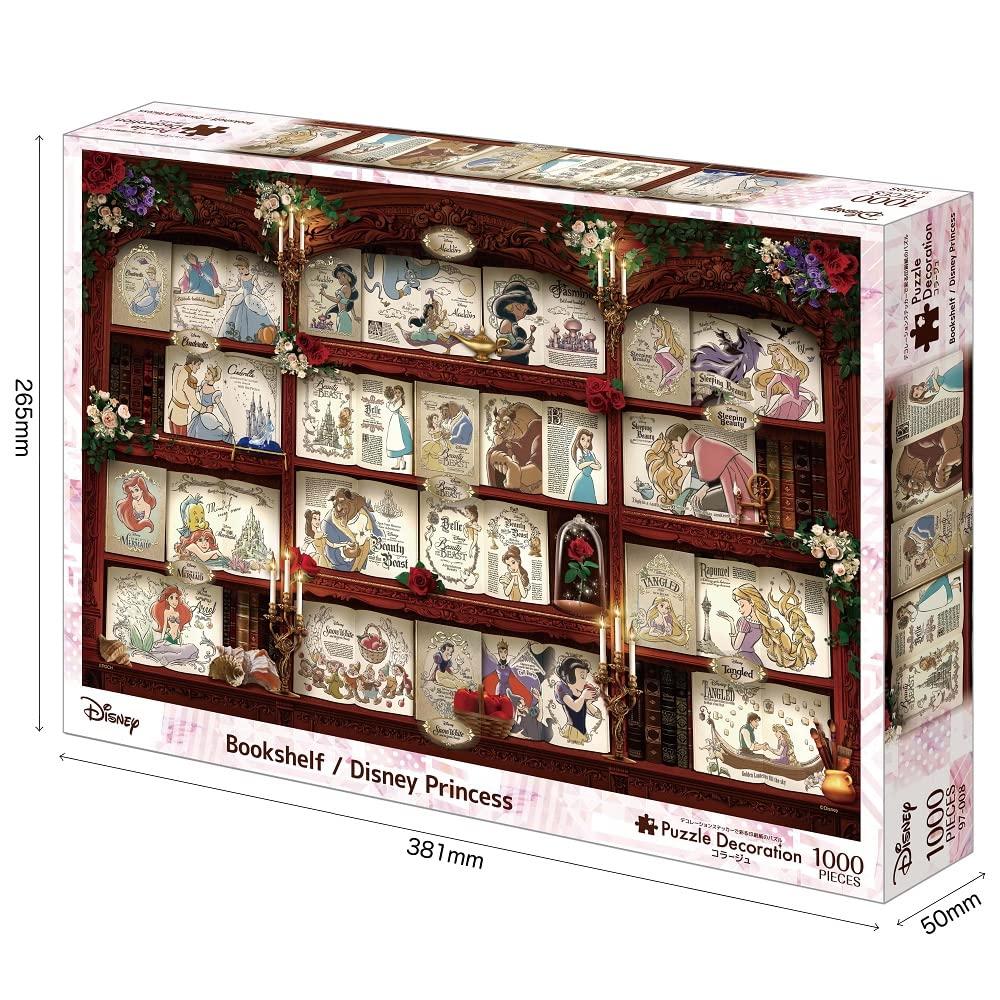 EPOCH Disney Princess 1000-Piece Jigsaw Puzzle Bookshelf 50×75cm 97-008 with Adhesive Spatula Decoration Parts