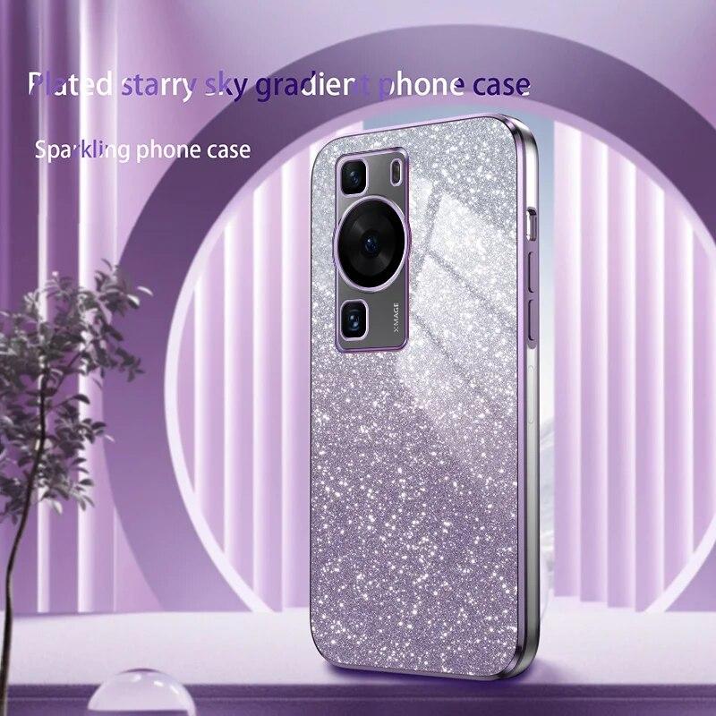 Роскошный чехол с градиентным блестящим покрытием для Huawei P60 P50 Pro P40 P30 Lite Mate 60 50 40 30 Pro P Smart 2021 Y7A Y9A Y9S Y9 2019, силиконовая задняя крышка
