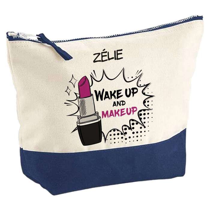 Trousse de maquillage - PLANETEE - Zélie Wake Up and Makeup - Grand format - Coton - Impression HD - Fabriquée en France